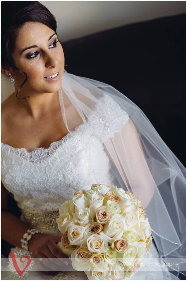 Bridal headpiece and wedding earrings as seen on Janelle Oliveira